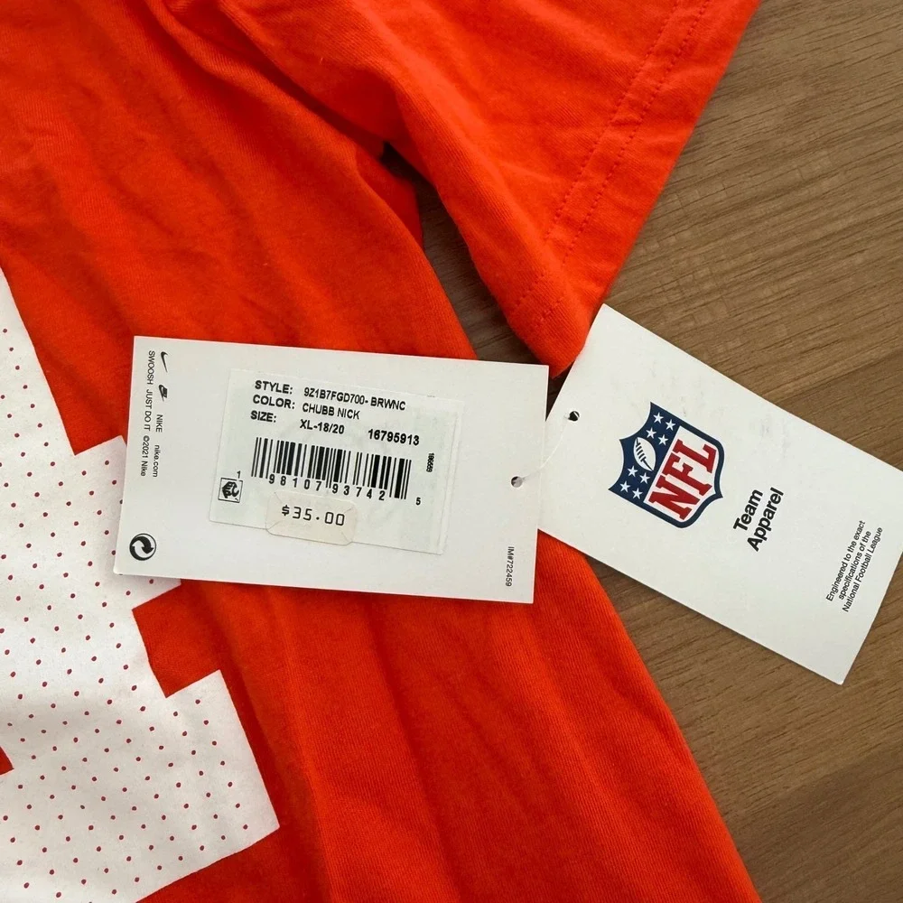 Nike Cleveland Browns Nick Chubb 24 Kids XL 18/20 Orange NFL T-Shirt